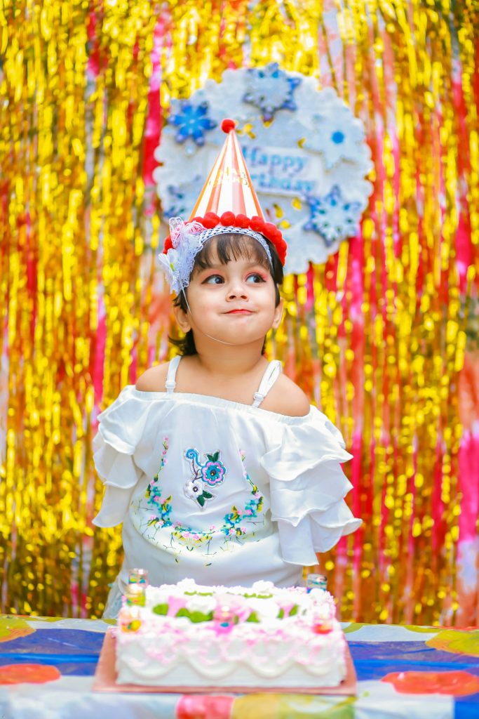 Little girl Celebrating her birthday.
